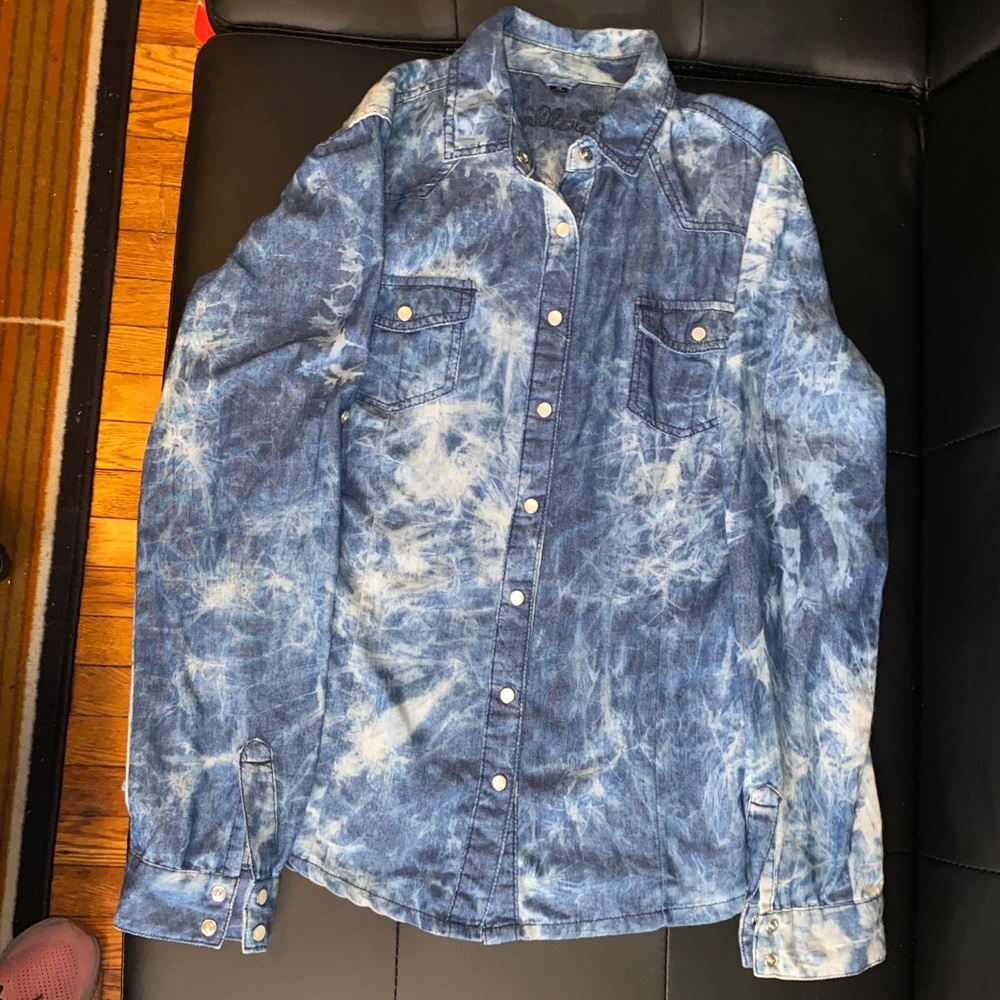 Vanilla Star Juniors tie dye denim shirt